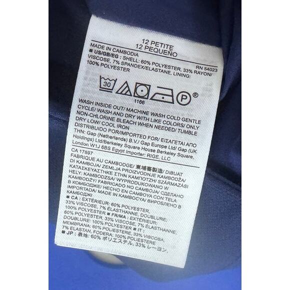 Banana Republic Factory Petite 12P Pencil Skirt Blue Back Zipper - Picture 5 of 9